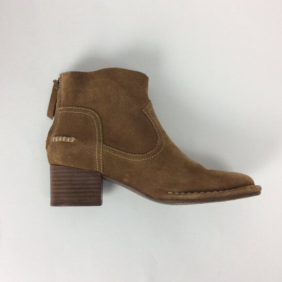 UGG Ankle Boot Classic Suede Leather Bandara Tan Brown Coastal Cowgirl 6.5 - Picture 7 of 10